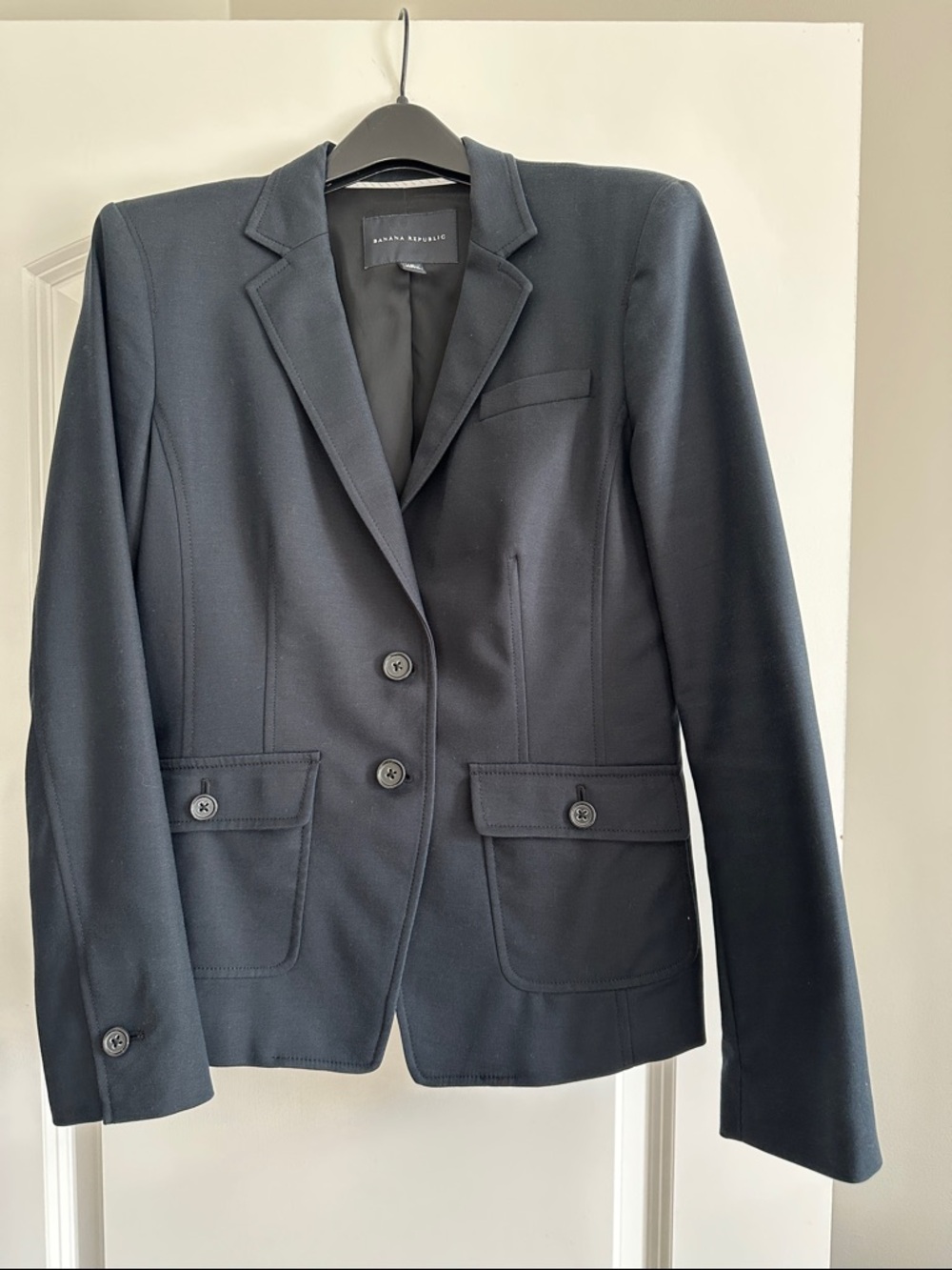 Banana Republic Black Tailored Two-Button Blazer